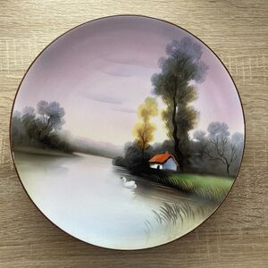 Hand Painted Noritake Art Plate with Swan 🦢✨🦢✨